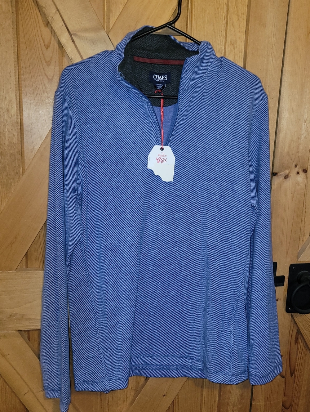 Chaps Men's Blue  Quarter-Zip Sweater Size Small